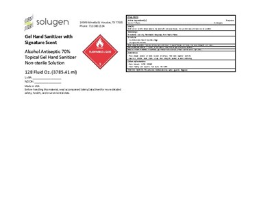 18927 mL NDC: 79975-013-05 - Gel Hand Sanitizer with Signature Scent Sample Label